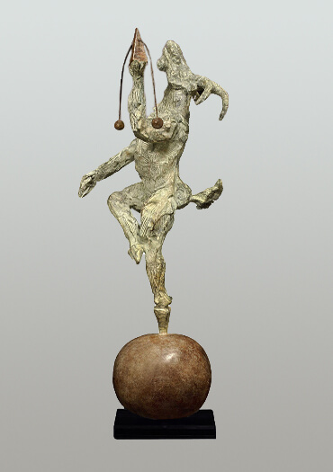 British sculptor, Bushra Fakhoury Sculpture, Bronze Sculpture, Balancing Act (Bronze) W40cm x H60cm x D13cm