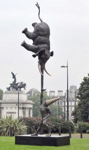 Contemporary Sculpture DUNAMIS: A 9 Meter Tall Sculpture by British Sculptor Bushra Fakhoury (Achilles Way, Park Lane, London)