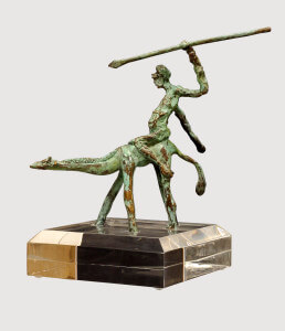 Giraffe Warrior (Bronze) H18cm x W16cm x D9cm