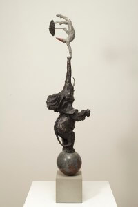 Balancing Harlequin (Bronze) 28cm x 110cm x 18cm