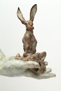 Hare In Meditation (Bronze) W38cm x H23cm x D18cm