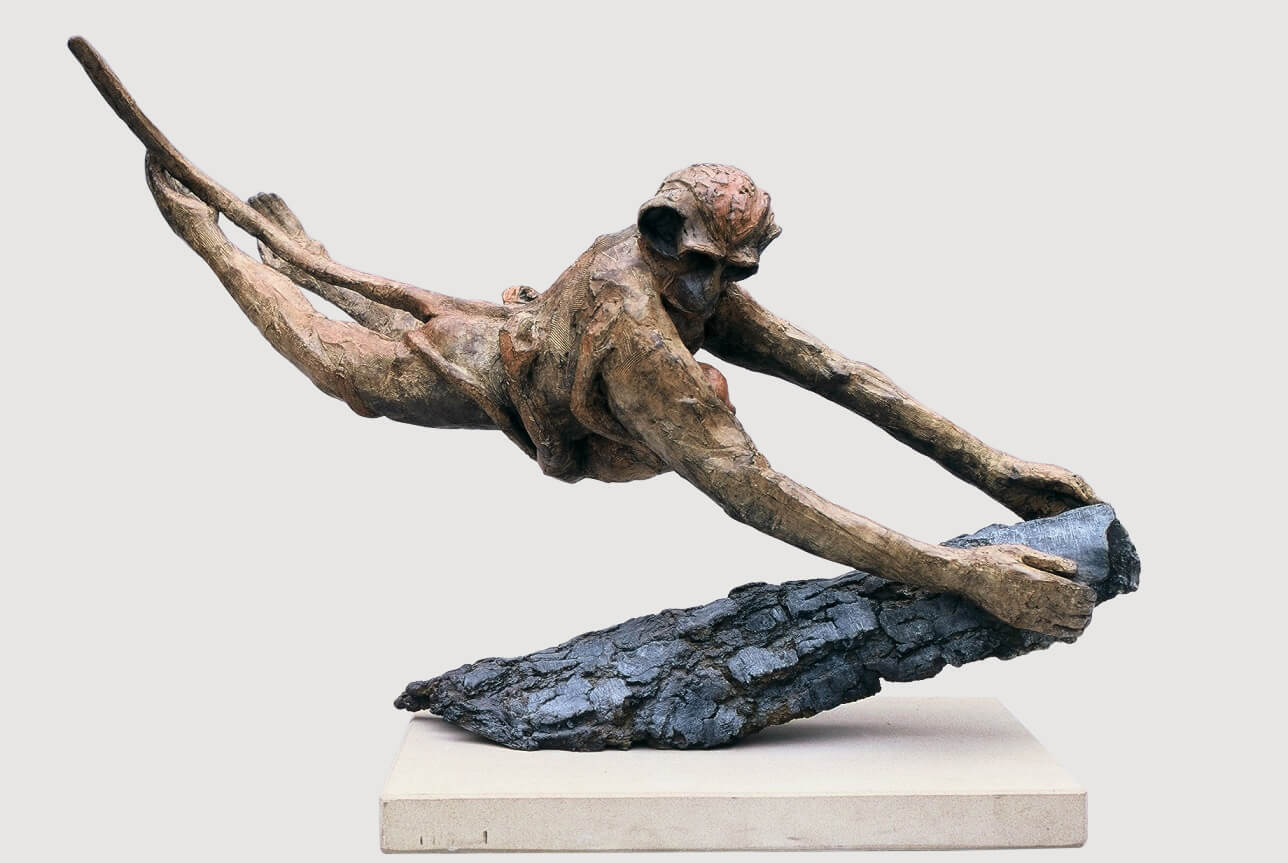Monkey Landing (Bronze) 109cm x 76cm x 38cm copy