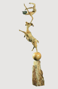 The Jester & The Goat (Bronze) 106cm x 25cm x 25cm copy