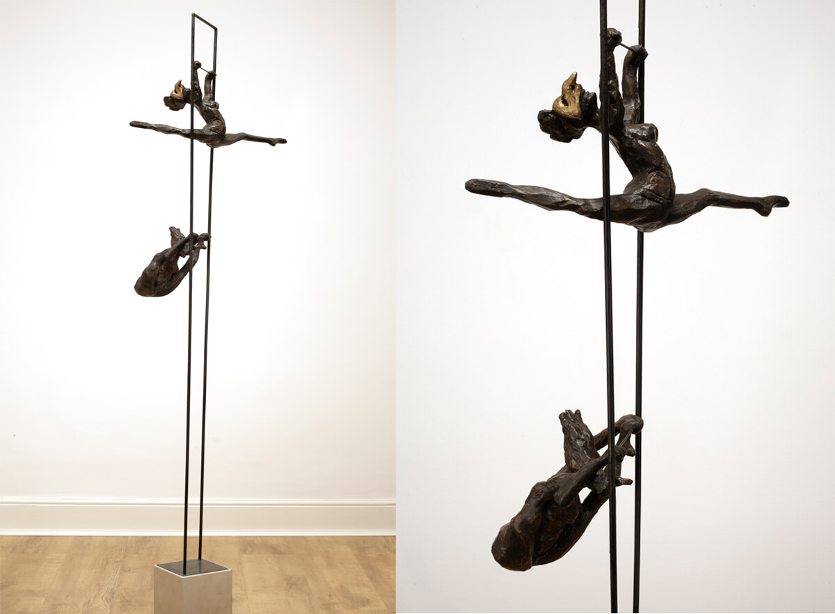 Acrobats - (Bronze-Resin) 70cm x 13cm x 16cm