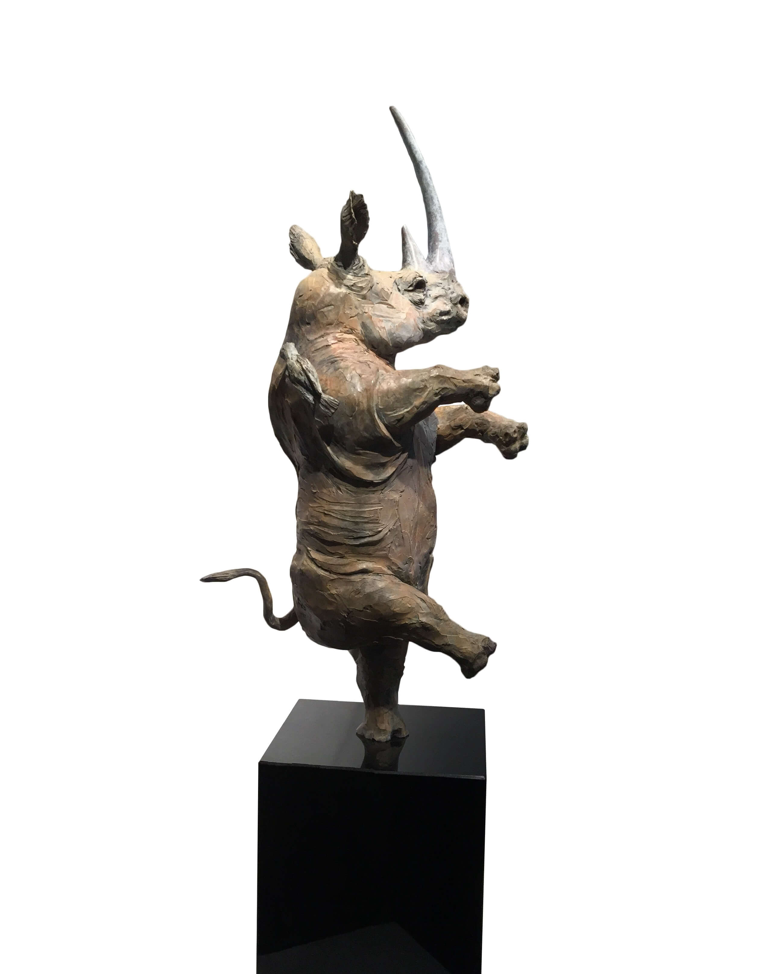 Dancing Rhino (Bronze) 94cmx-23cm-x-33cm