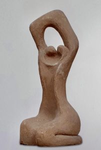 Seated Female - Ceramic (H14cm-W-4cm-D4cm)